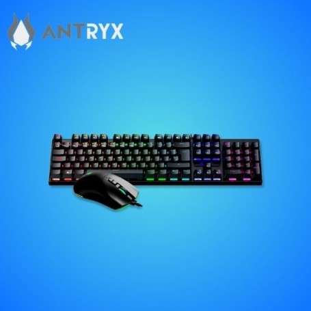 KIT ANTRYX GAMING TECLADO MECANICO  Y MOUSE, GC-3100 BLACK ,RED SWITCH