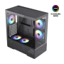 CASE GAMER HALION ATX CRYSTAL 706B FISH TANK X 5ARGB FAN S/F
