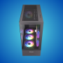 CASE GAMER HALION ATX FISH TANK JUPITER K04 BLACK 6 ARGB FAN S/F