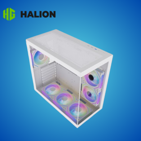 CASE GAMER HALION ATX FISH TANK JUPITER K04 WHITE  6 ARGB FAN S/F